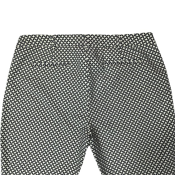 Dalia Ankle Pants Mid Rise Beige Navy Diamond Print Size 12 Large - Picture 4 of 9